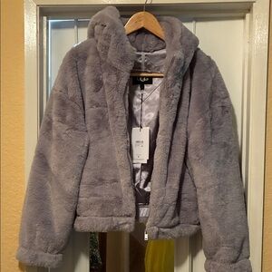 UGG Kids gray-violet Faux Fur Jacket